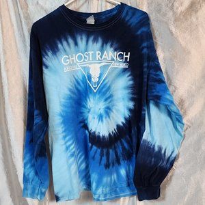 Women's XL 100% Cotton Long Sleeve Blue Tie Dye T-shirt from Ghost Ranch NM